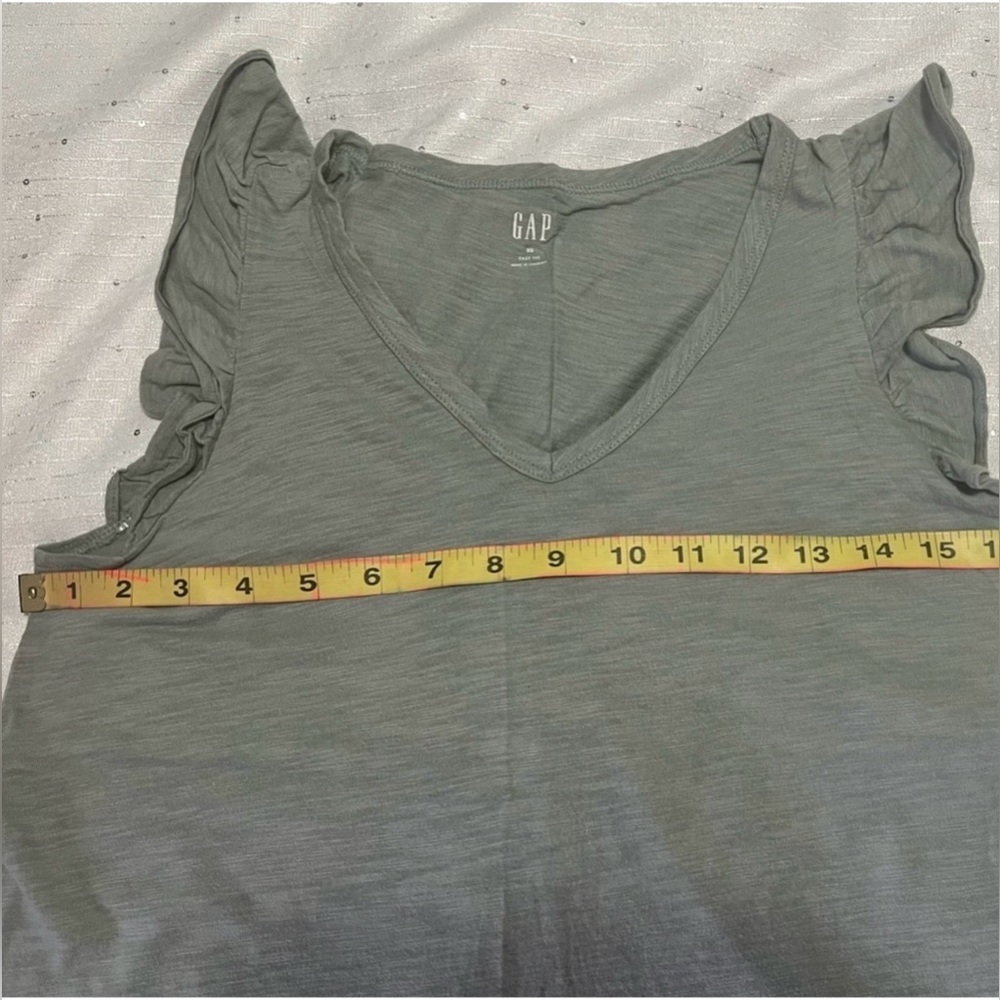 GAP Green Ruffle Sleeve Tank Top - Picture 3 of 6
